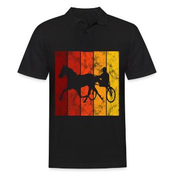 Trabrennen Pferd Pferde Trabrennsport Pferderennen - Männer Poloshirt - Schwarz - Vorne - Kai (181cm)