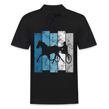Cheval de trot Chevaux de course de trot Courses de chevaux - Polo Homme - noir - Devant - Kai (181cm)