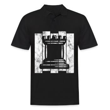 Joueur d'échecs d'échecs rétro pièce d'échecs échec et mat - Polo Homme - noir - Devant - Kai (181cm)