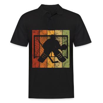 Hockey sur glace Hockey sur glace Patins rétro Puck Ice - Polo Homme - noir - Devant - Kai (181cm)