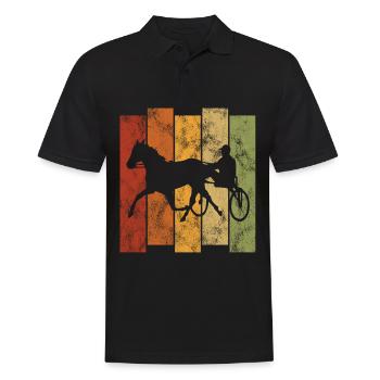 Trabrennen Pferd Pferde Trabrennsport Pferderennen - Männer Poloshirt - Schwarz - Vorne - Kai (181cm)