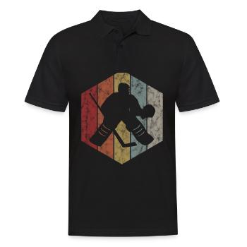 Hockey sur glace dans un style rétro ou vintage pour les enfants - Polo Homme - noir - Devant - Kai (181cm)