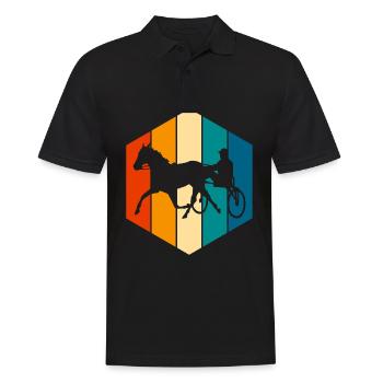 Trotter trotting in retro or vintage style - Men's Polo Shirt - black - Front - Kai (181cm)
