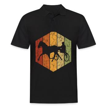Trotter trotting in retro or vintage style - Men's Polo Shirt - black - Front - Kai (181cm)
