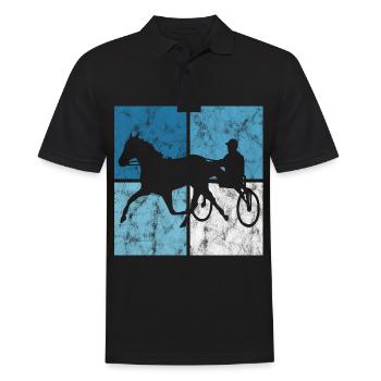 Trotter trotting in retro or vintage style - Men's Polo Shirt - black - Front - Kai (181cm)