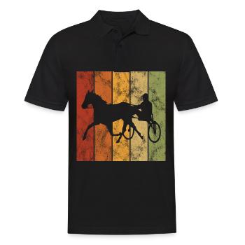 Trotter trotting in retro or vintage style - Men's Polo Shirt - black - Front - Kai (181cm)