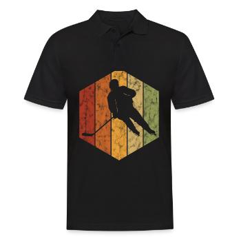 Hockey sur glace de style rétro ou vintage pour les enfants - Polo Homme - noir - Devant - Kai (181cm)