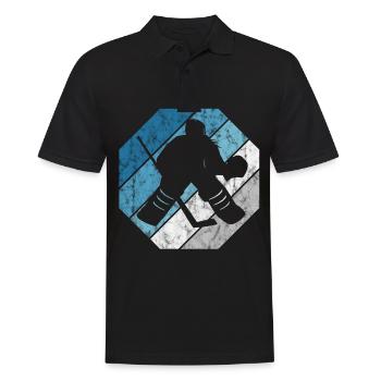 Hockey sur glace de style rétro ou vintage pour les enfants - Polo Homme - noir - Devant - Kai (181cm)