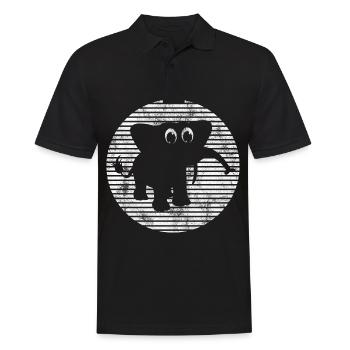 Elefanten Elefant für Kinder - Männer Poloshirt - Schwarz - Vorne - Kai (181cm)