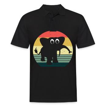 Elefanten Elefant für Kinder - Männer Poloshirt - Schwarz - Vorne - Kai (181cm)