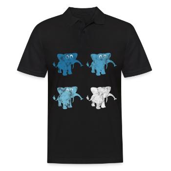 Elefanten Elefant für Kinder - Männer Poloshirt - Schwarz - Vorne - Kai (181cm)