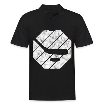 Eishockey im retro oder vintage Style für Kinder - Men's Polo Shirt - black - Front - Kai (181cm)