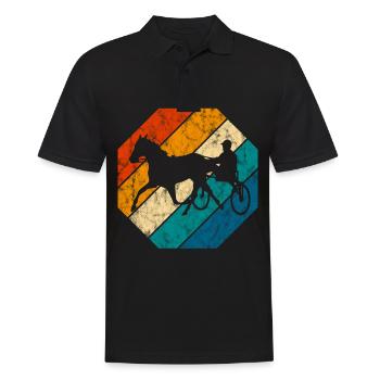 Trotter courses de trot dans un style rétro ou vintage - Polo Homme - noir - Devant - Kai (181cm)