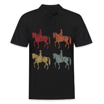 Dressage Cavalier de dressage Cheval d’équitation - Polo Homme - noir - Devant - Kai (181cm)