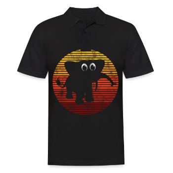 Elefanten Elefant für Kinder - Männer Poloshirt - Schwarz - Vorne - Kai (181cm)