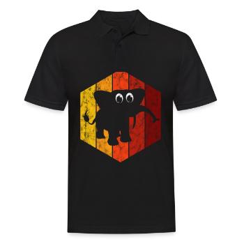 Elefanten Elefant für Kinder - Männer Poloshirt - Schwarz - Vorne - Kai (181cm)
