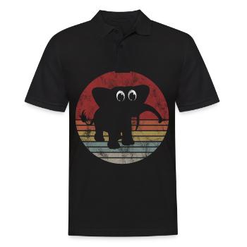Elefanten Elefant für Kinder - Männer Poloshirt - Schwarz - Vorne - Kai (181cm)