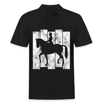 Dressage Dressage Rider Riding Horse - Men's Polo Shirt - black - Front - Kai (181cm)
