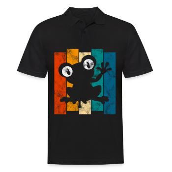 Frosch Frösche Geschenk für Kinder Lustig Witzig - Männer Poloshirt - Schwarz - Vorne - Kai (181cm)