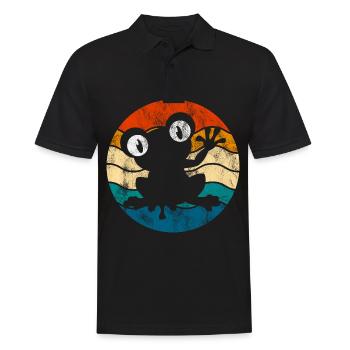 Frosch Frösche Geschenk für Kinder Lustig Witzig - Männer Poloshirt - Schwarz - Vorne - Kai (181cm)
