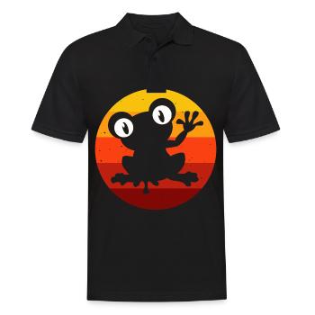 Frosch Frösche Geschenk für Kinder Lustig Witzig - Männer Poloshirt - Schwarz - Vorne - Kai (181cm)