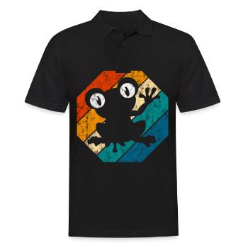 Frosch Frösche Geschenk für Kinder Lustig Witzig - Männer Poloshirt - Schwarz - Vorne - Kai (181cm)