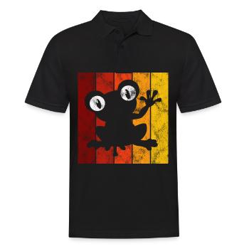 Frosch Frösche Geschenk für Kinder Lustig Witzig - Männer Poloshirt - Schwarz - Vorne - Kai (181cm)