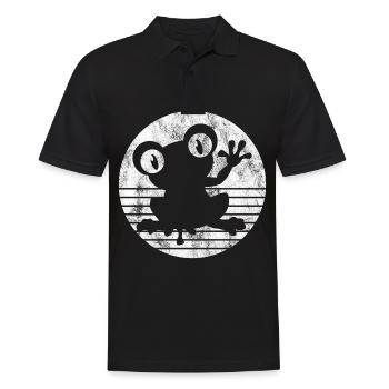 Frosch Frösche Geschenk für Kinder Lustig Witzig - Männer Poloshirt - Schwarz - Vorne - Kai (181cm)