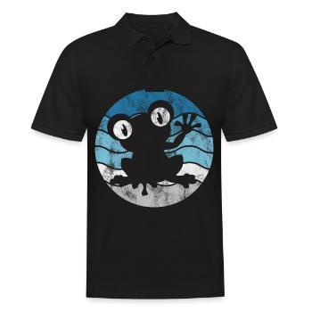 Frosch Frösche Geschenk für Kinder Lustig Witzig - Männer Poloshirt - Schwarz - Vorne - Kai (181cm)