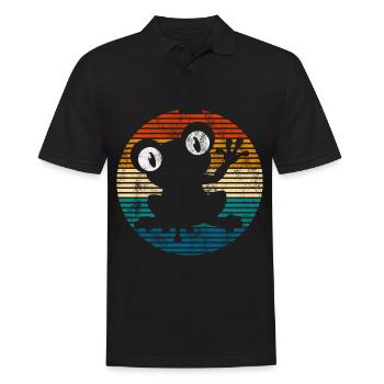 Frosch Frösche Geschenk für Kinder Lustig Witzig - Männer Poloshirt - Schwarz - Vorne - Kai (181cm)