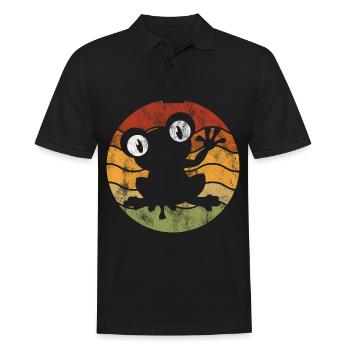 Frosch Frösche Geschenk für Kinder Lustig Witzig - Männer Poloshirt - Schwarz - Vorne - Kai (181cm)