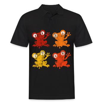 Frog Frogs Gift for Kids Funny Funny - Men's Polo Shirt - black - Front - Kai (181cm)