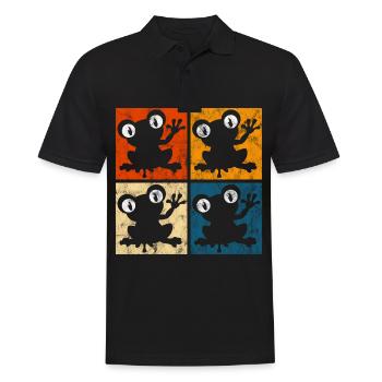 Frosch Frösche Geschenk für Kinder Lustig Witzig - Männer Poloshirt - Schwarz - Vorne - Kai (181cm)