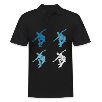 Skateboarder Skateboard Skater Skate Skateing - Men's Polo Shirt - black - Front - Kai (181cm)