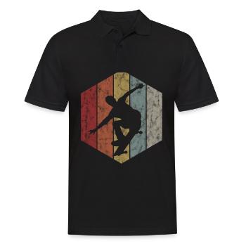 Skateboarder Skateboard Skater Skate Skateing - Men's Polo Shirt - black - Front - Kai (181cm)