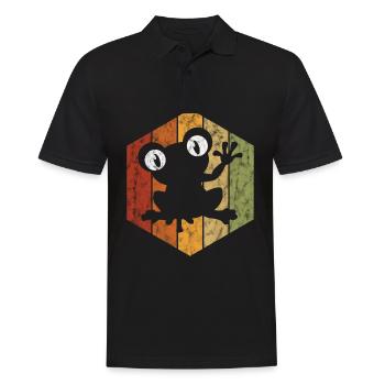 Frosch Frösche Geschenk für Kinder Lustig Witzig - Männer Poloshirt - Schwarz - Vorne - Kai (181cm)