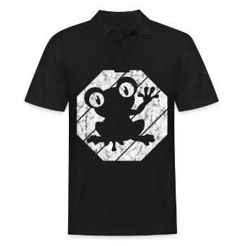 Frosch Frösche Geschenk für Kinder Lustig Witzig - Männer Poloshirt - Schwarz - Vorne - Kai (181cm)
