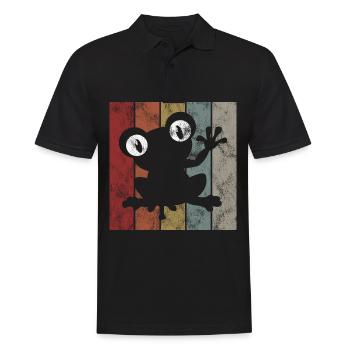 Frosch Frösche Geschenk für Kinder Lustig Witzig - Männer Poloshirt - Schwarz - Vorne - Kai (181cm)