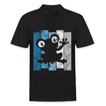 Frosch Frösche Geschenk für Kinder Lustig Witzig - Männer Poloshirt - Schwarz - Vorne - Kai (181cm)