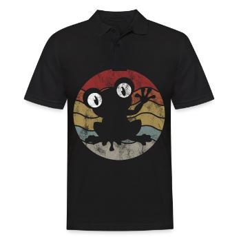 Frosch Frösche Geschenk für Kinder Lustig Witzig - Männer Poloshirt - Schwarz - Vorne - Kai (181cm)