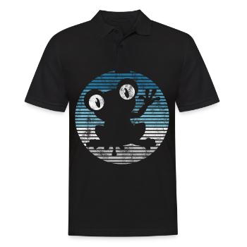 Frosch Frösche Geschenk für Kinder Lustig Witzig - Männer Poloshirt - Schwarz - Vorne - Kai (181cm)