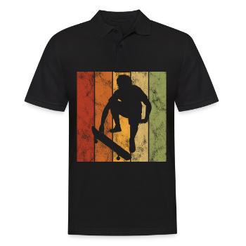 Skateboarder Skateboard Skater Skate Skateing - Men's Polo Shirt - black - Front - Kai (181cm)