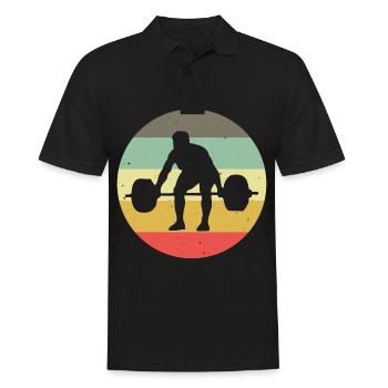Bodybuilding Bodybuilder GYM Fitnessstudio Retro - Männer Poloshirt - Schwarz - Vorne - Kai (181cm)