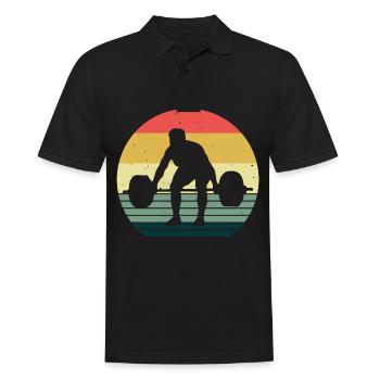 Bodybuilding Bodybuilder GYM Fitnessstudio Retro - Männer Poloshirt - Schwarz - Vorne - Kai (181cm)