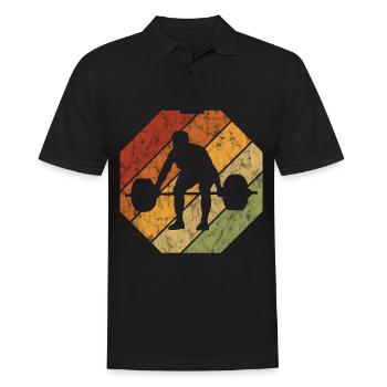 Bodybuilding Bodybuilder GYM Fitnessstudio Retro - Männer Poloshirt - Schwarz - Vorne - Kai (181cm)