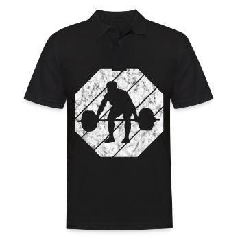 Bodybuilding Bodybuilder GYM Fitnessstudio Retro - Männer Poloshirt - Schwarz - Vorne - Kai (181cm)