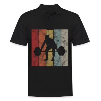 Bodybuilding Bodybuilder GYM Fitnessstudio Retro - Männer Poloshirt - Schwarz - Vorne - Kai (181cm)