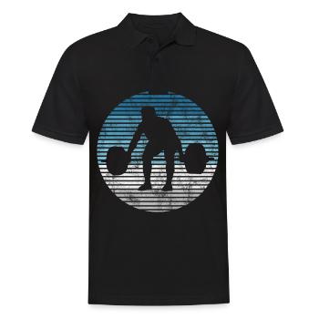 Bodybuilding Bodybuilder GYM Fitnessstudio Retro - Männer Poloshirt - Schwarz - Vorne - Kai (181cm)