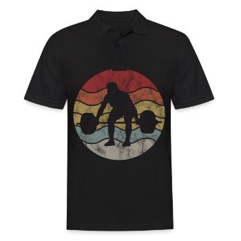 Musculation Bodybuilder GYM Fitnessstudio Retro - Polo Homme - noir - Devant - Kai (181cm)