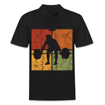 Musculation Bodybuilder GYM Fitnessstudio Retro - Polo Homme - noir - Devant - Kai (181cm)